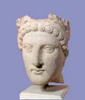 Potamia, limestone head of a young man, 4th cent. B.C.