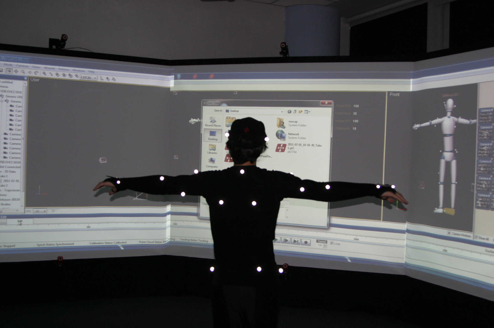 Motion capture system in the Computer Graphics and Virtual Reality Research Laboratory